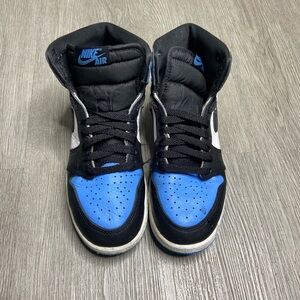 Air Jordan 1 Retro Hi OG UNC Toe GS Shoe Size 5.5Y Blue FD1437-400 Preowned